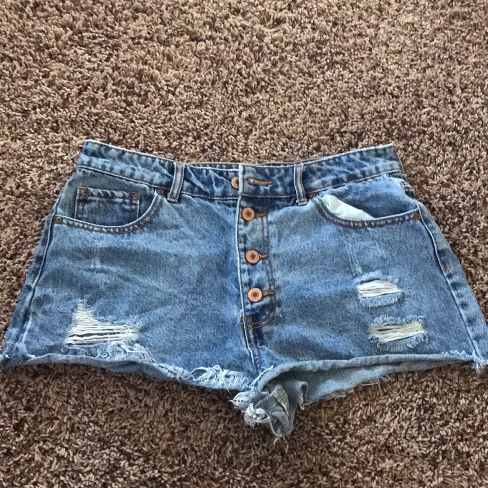 High Waisted Button Up Shorts